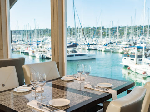humphreys dining overlooking marina