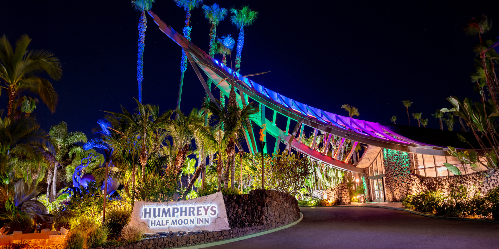 entrance at night