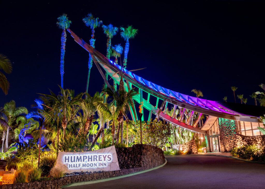 entrance at night