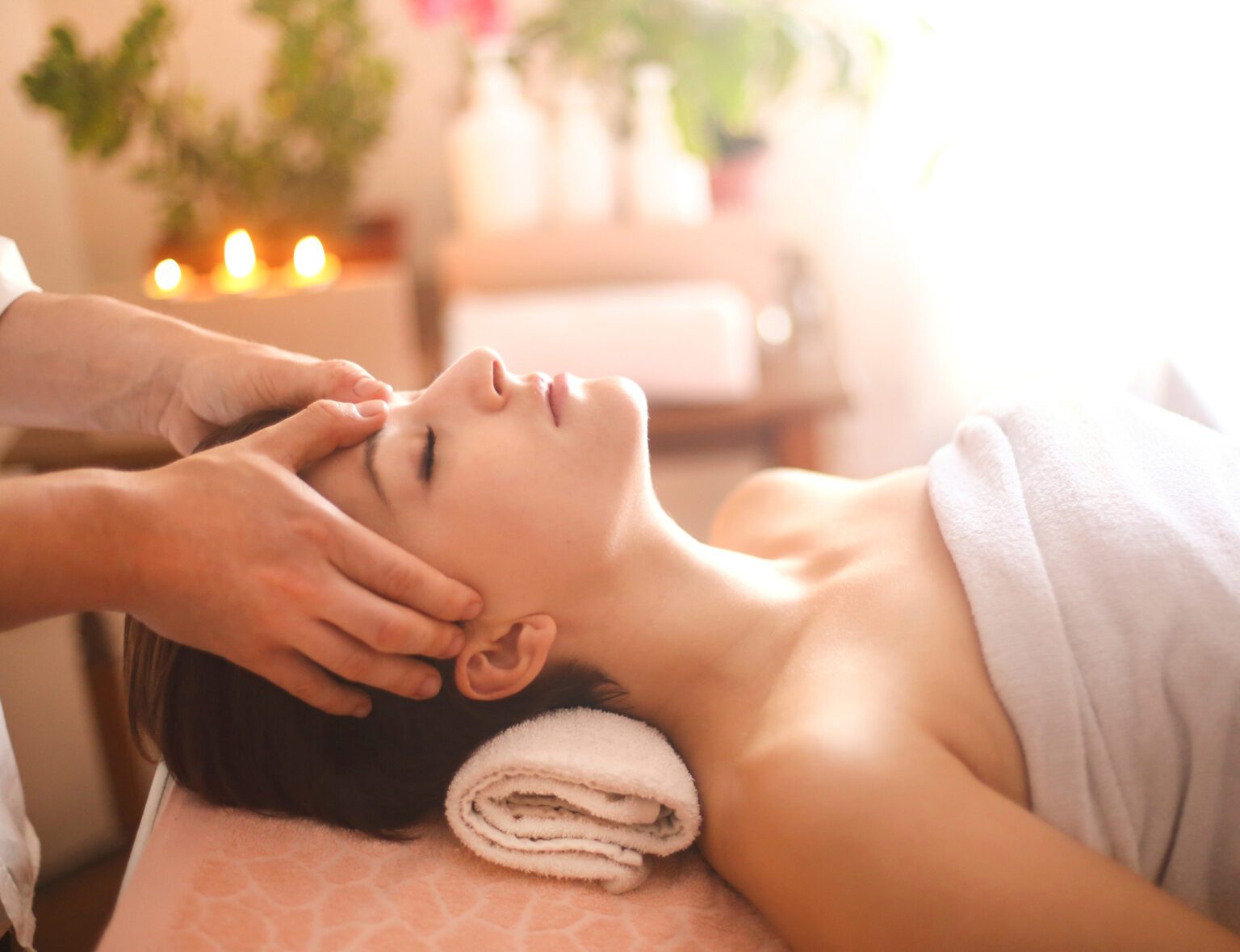 a woman receiving a massage