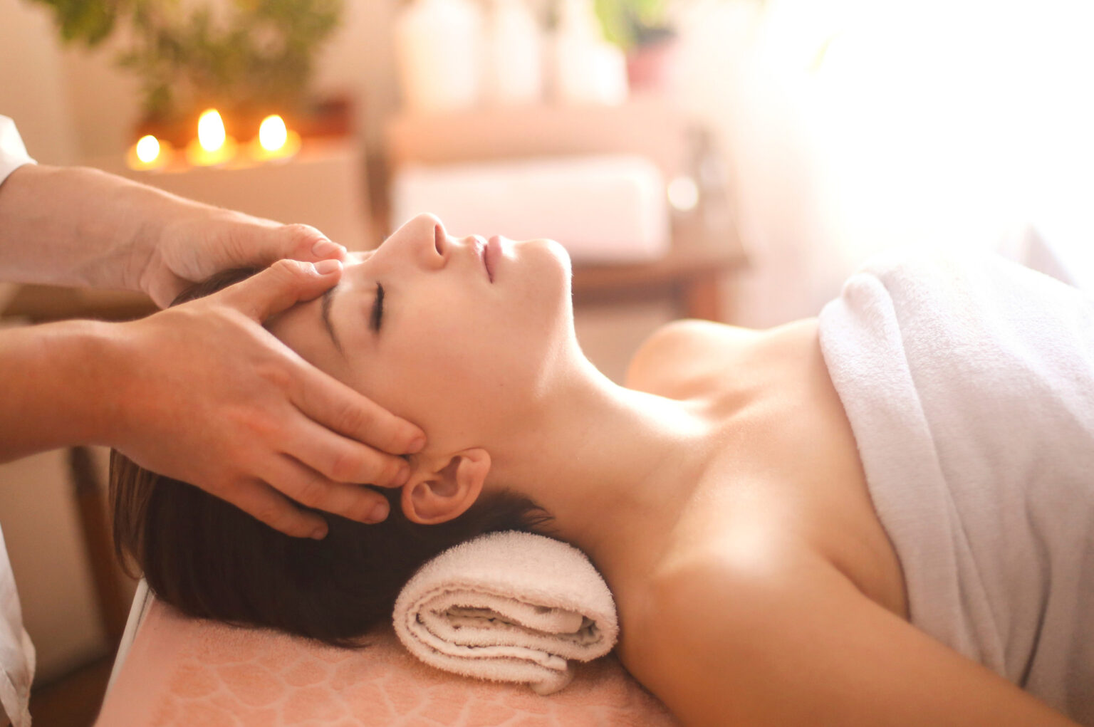a woman receiving a massage