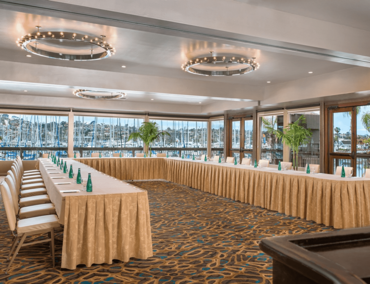 Meeting room with the tables set in a u-shape