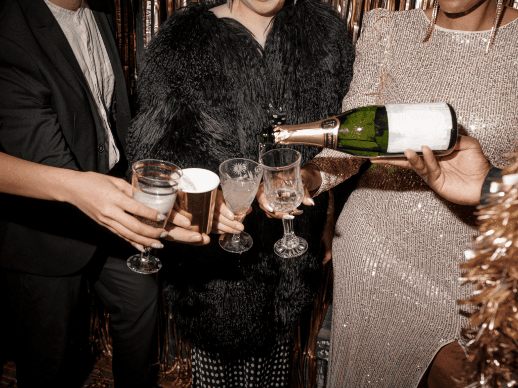 champagne at new years eve