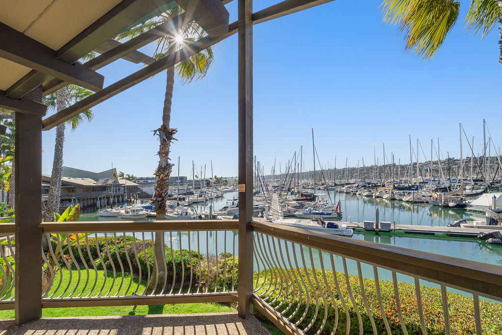 Balcony overlooking the marina