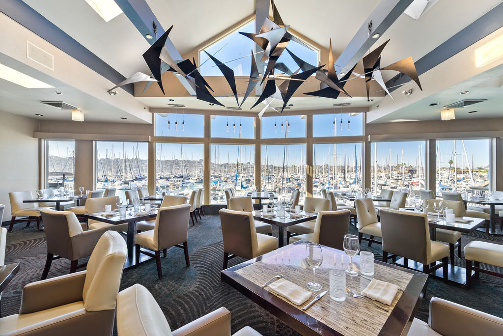 Humphreys Restaurant dining area overlooking marina