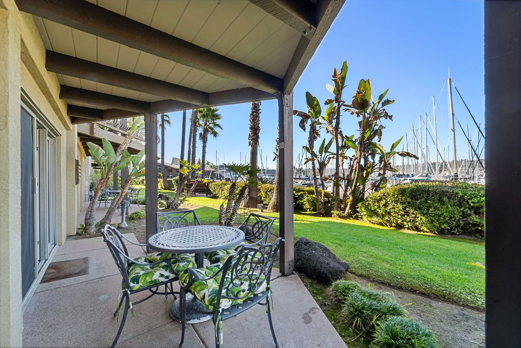 Guest Room Patio looking out towards marina