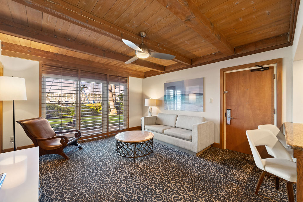 Living area looking out towards marina