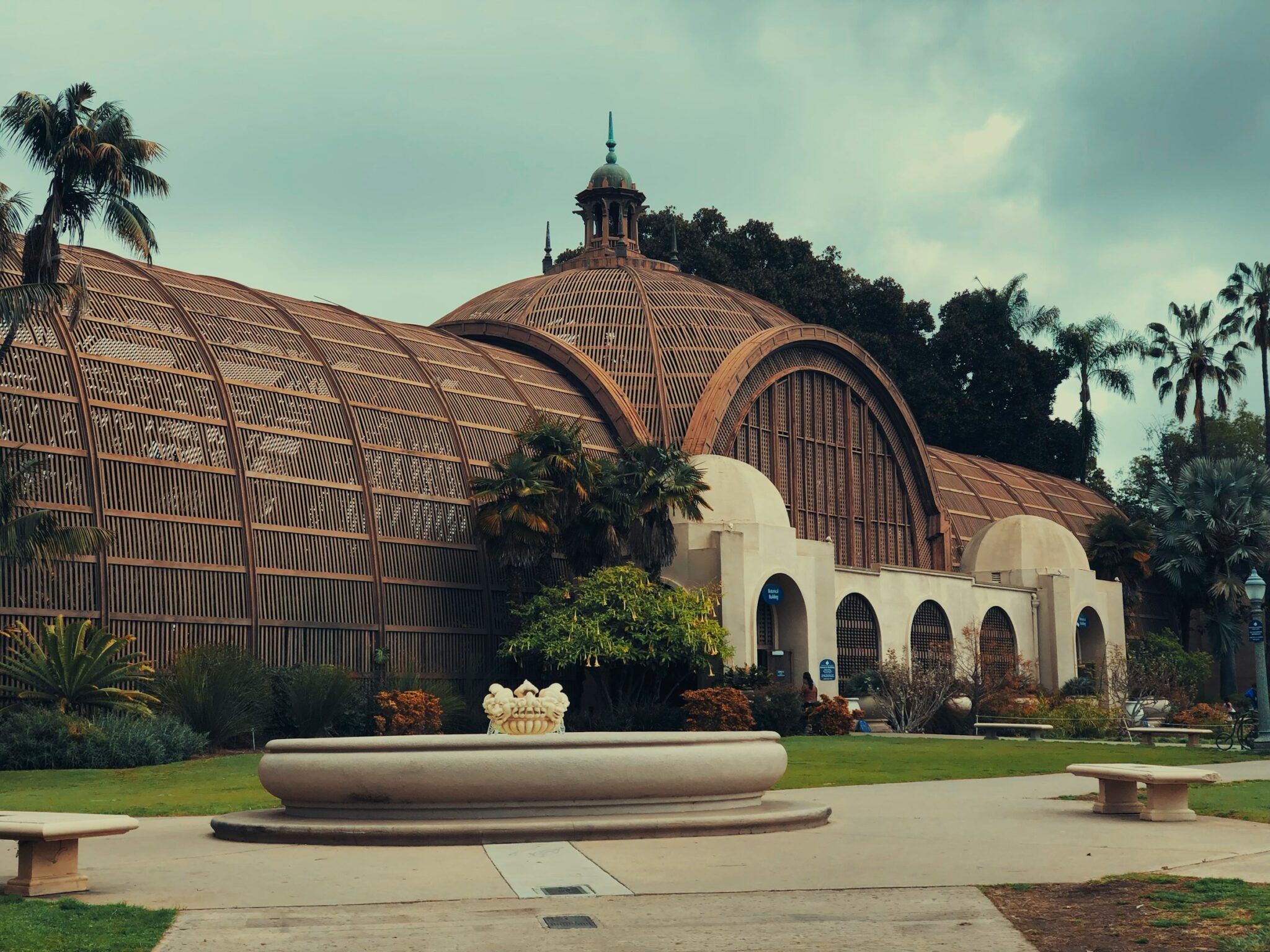 a brown domed building at balboa park