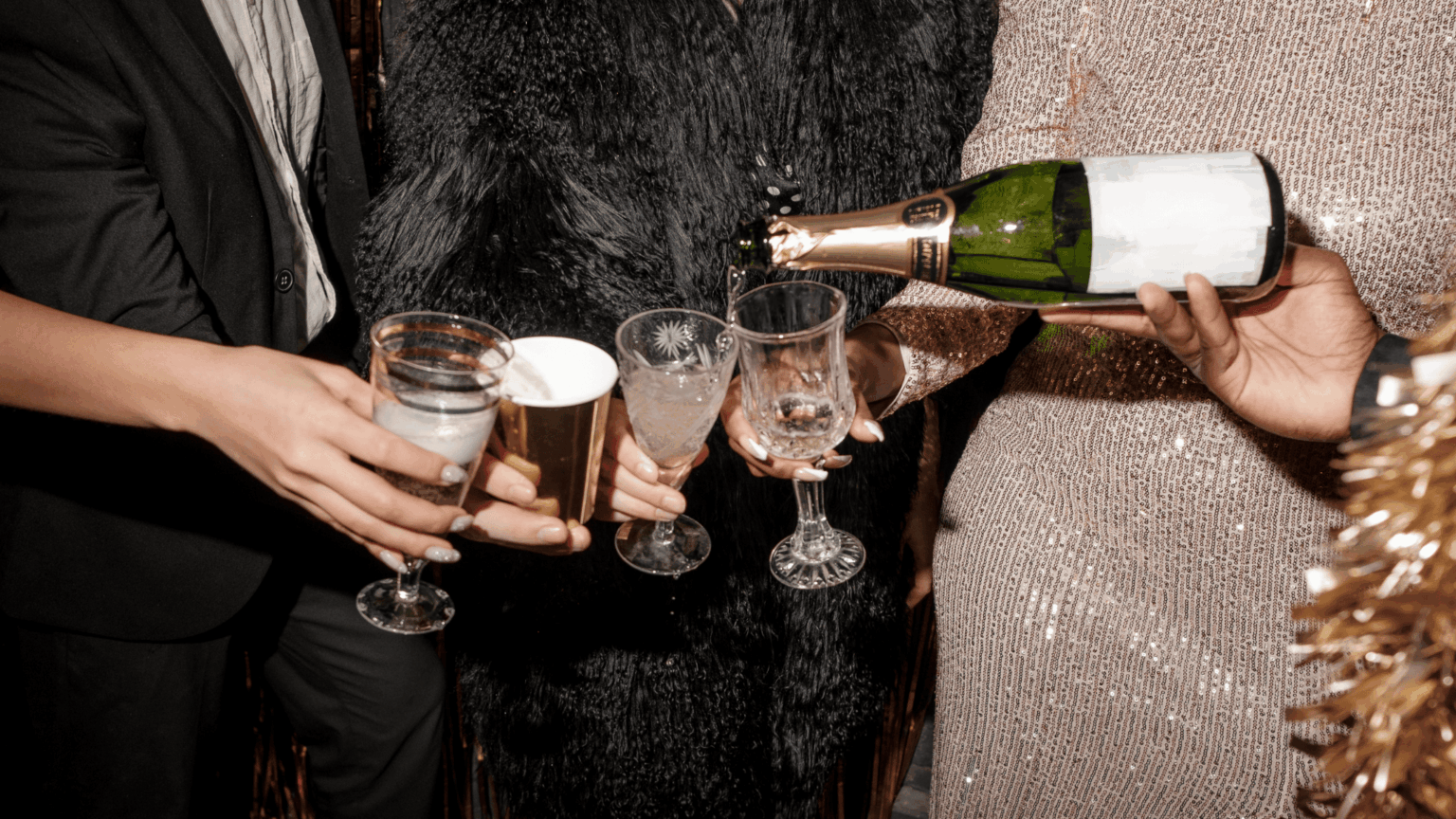 champagne at new years eve