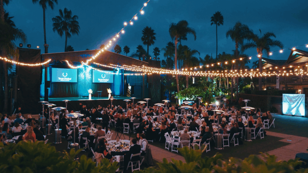Concert area set up for reception