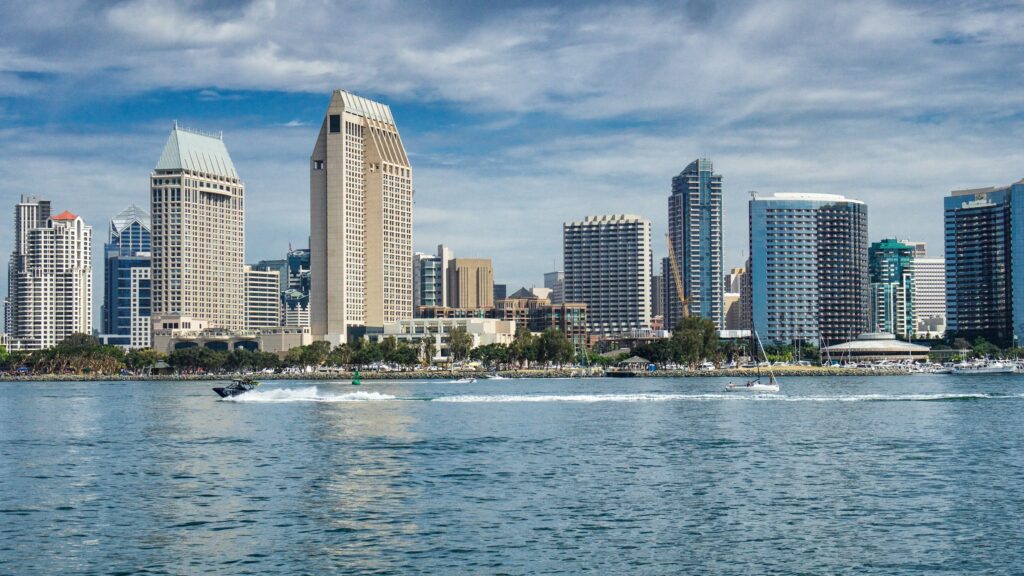 san diego skyline from the water