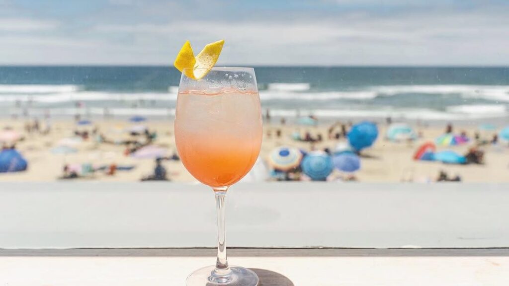 drink overlooking beach