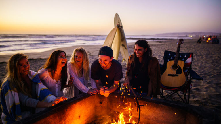 beach bonfire