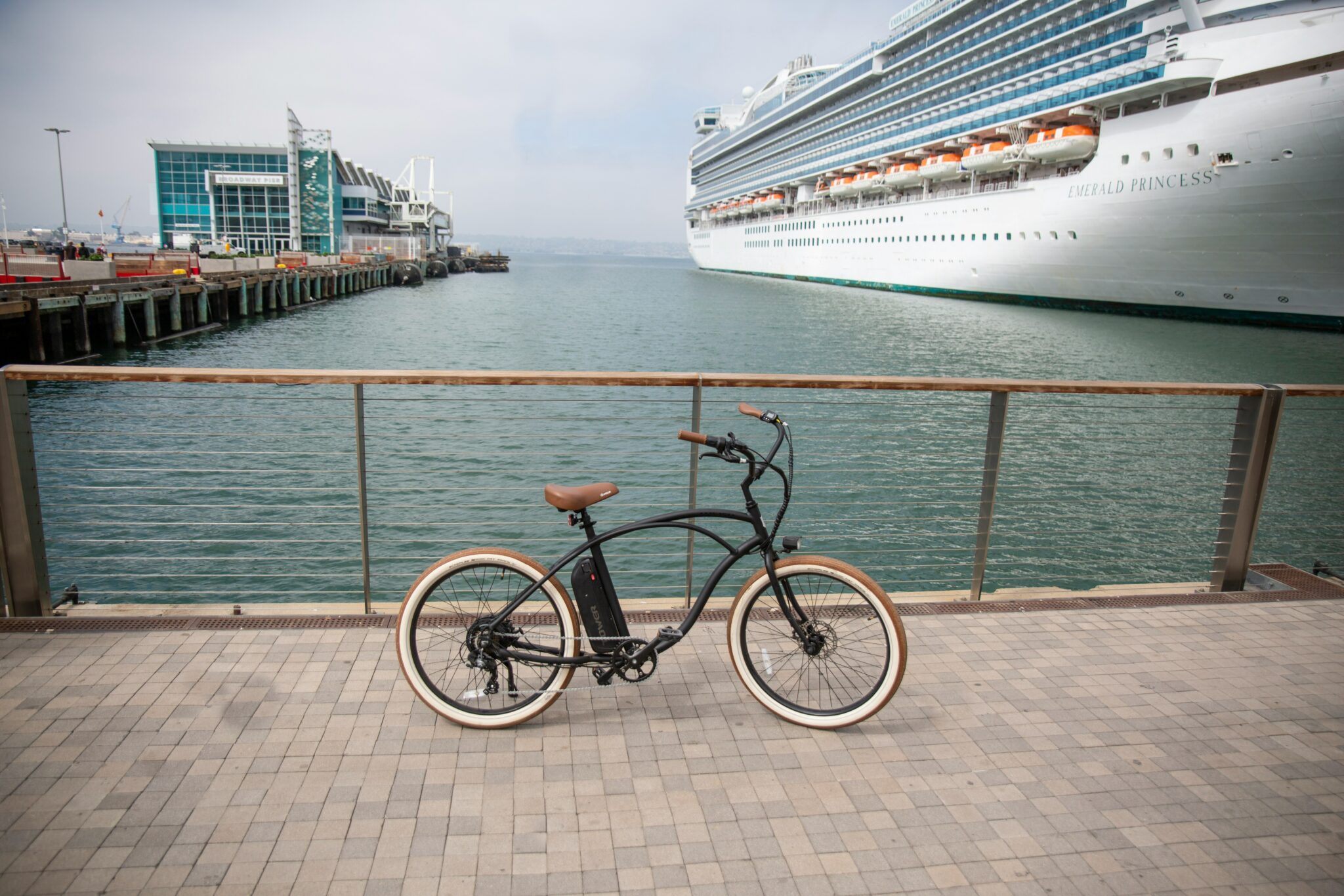 Bike near a marina stock