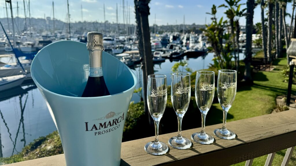 champagne on the balcony